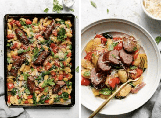 sheet pan gnocchi with kielbasa and vegetables